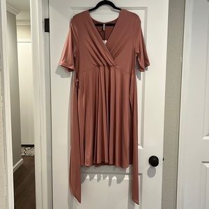 Midi Dark Blush Maternity Dress